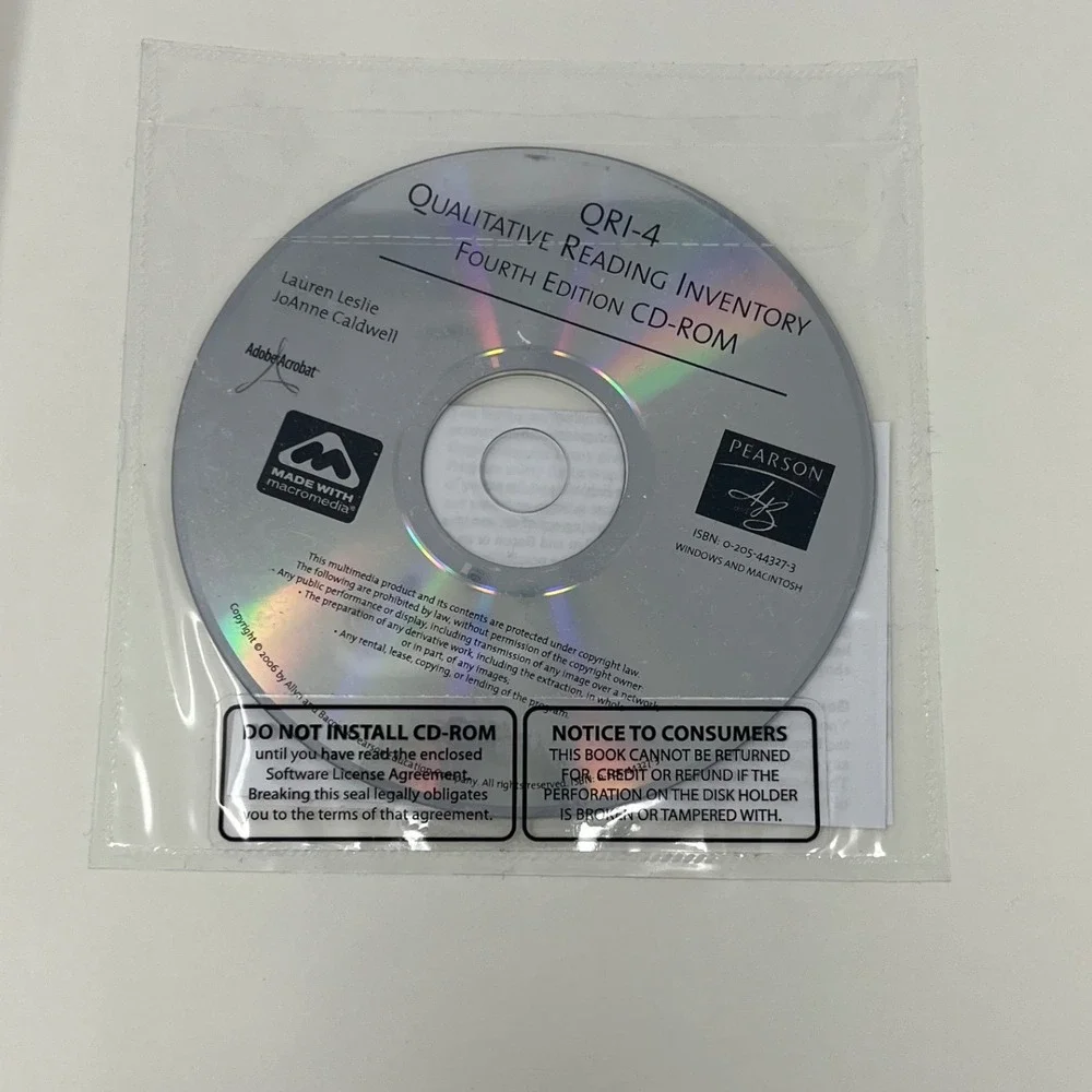 Qualitative Reading Inventory 4 QRI 4 Fourth‎ Edition With CD ROM Pearson
